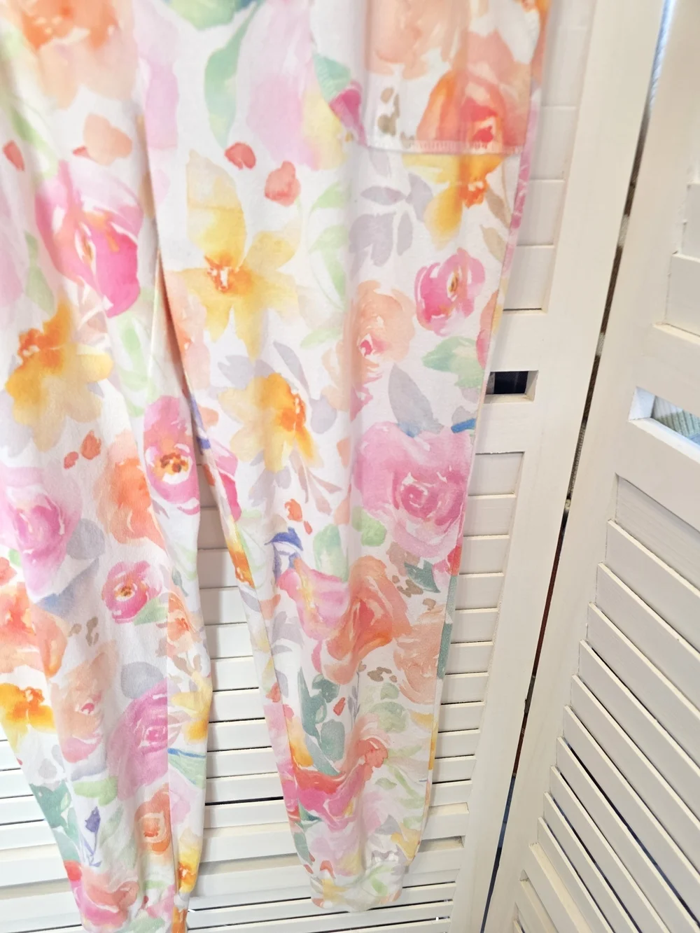 P.J. Salvage Pastel Watercolor Lounge Pants MED WAIST 15 FLAT PLUS STRETCH 1483
